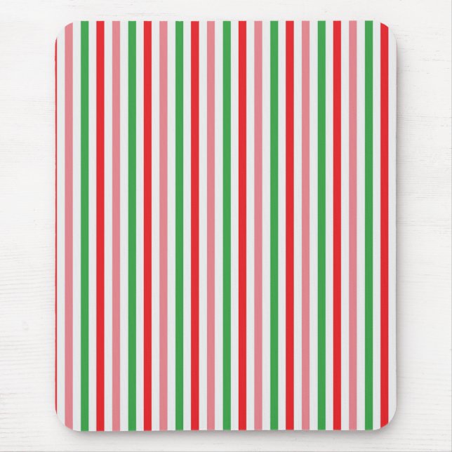 Watermelon Summer Stripes Digitales Papier Mousepad (Vorne)