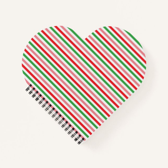 Watermelon Summer Stripes Digitales Papier Notizbuch (Vorderseite)