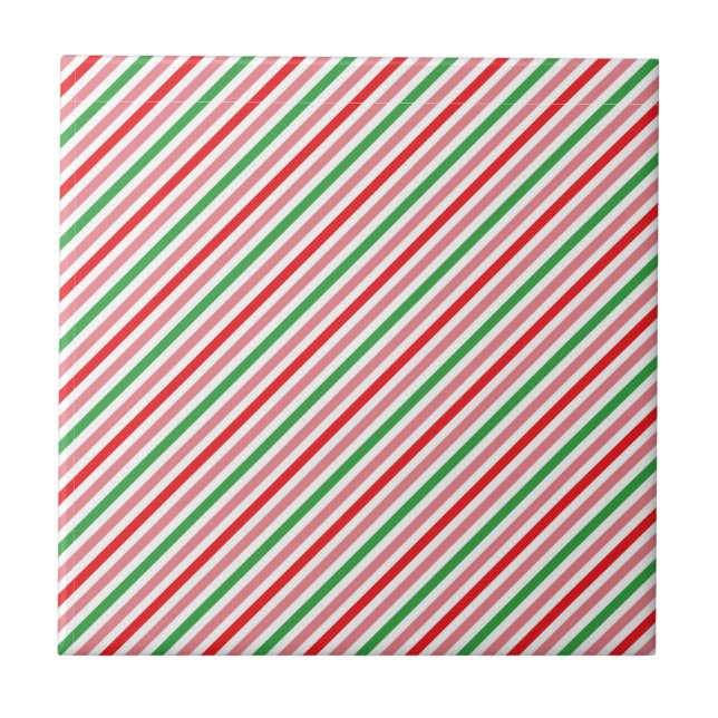 Watermelon Summer Stripes Pattern-56206 Fliese (Vorderseite)