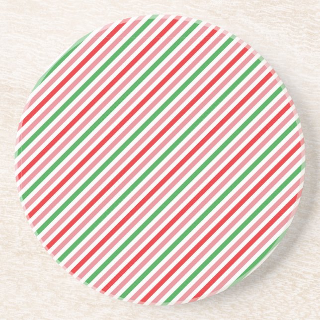 Watermelon Summer Stripes Pattern-56206 Getränkeuntersetzer (Vorne)