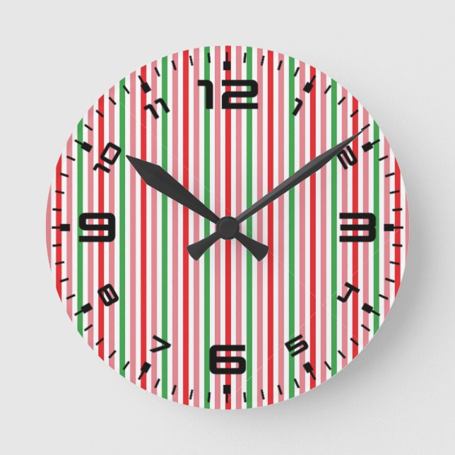 Watermelon Summer Stripes Pattern-56206 Runde Wanduhr (Vorderseite)