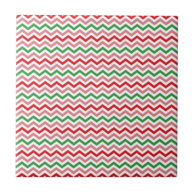 Watermelon Summer Zigzag Streifen Muster-56209 Fliese (Vorderseite)