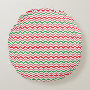 Watermelon Summer Zigzag Streifen Muster-56209 Rundes Kissen