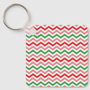 Watermelon Summer Zigzag Streifen Muster-56209 Schlüsselanhänger