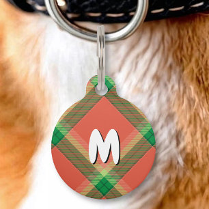 Watermelon Tartan Pet ID Tag Haustiermarke