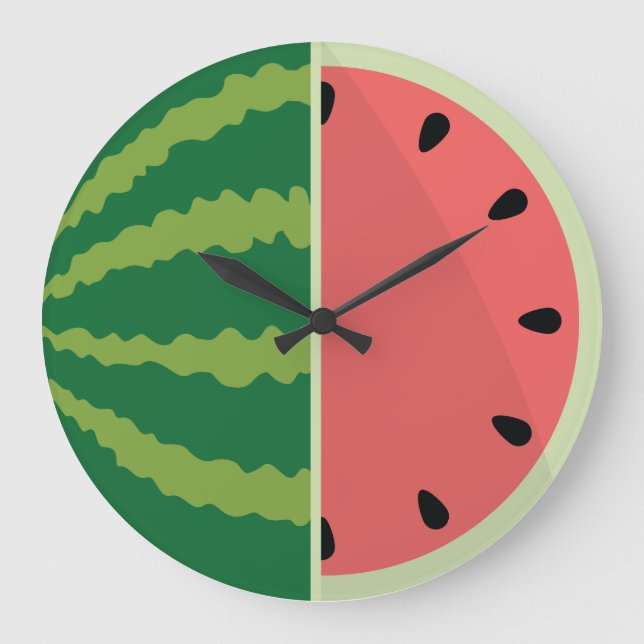 Watermelon Time! Große Wanduhr (Vorderseite)