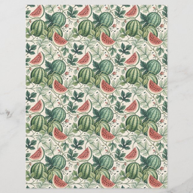 Watermelon-Vintages Bontanbuch-Beige (Vorderseite)