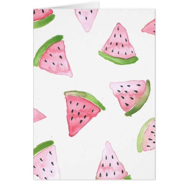 Watermelon Watercolor Imprimer la carte de voeux (Devant)