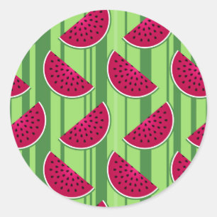 Watermelon Wedges Muster Runder Aufkleber