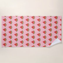 Watermelon Wedges Strandtuch (Rosa, Rot und Grün)