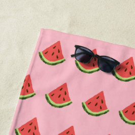 Watermelon Wedges Strandtuch (Rosa, Rot und Grün)