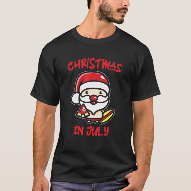 Watermelon Weihnachten im Juli Summer Beach Ce T-Shirt (Vorderseite)