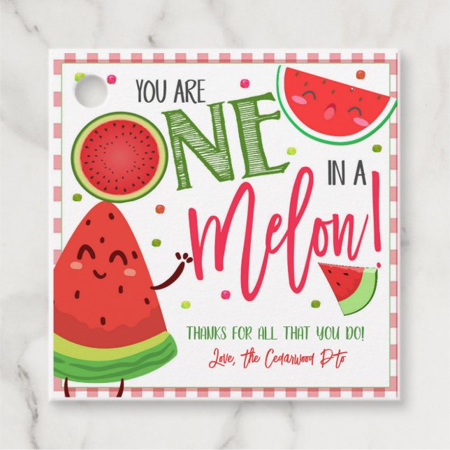 Watermelon-Wertmarke Geschenkanhänger (Vorderseite)
