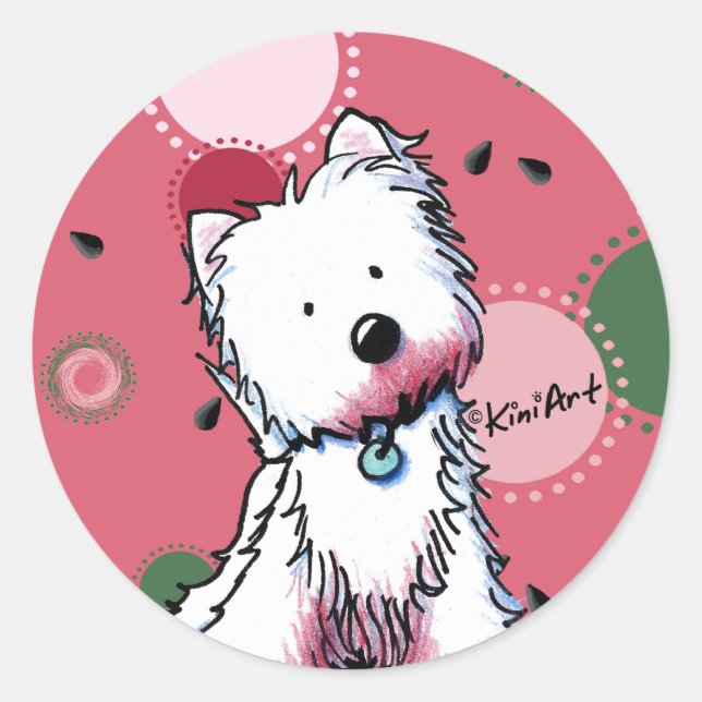 Watermelon Westie Stickers (Vorderseite)