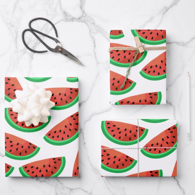 Watermelon Wrapping Paper Geschenkpapier Set (Vorderseite)