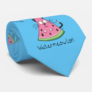 Watermeowlon Watermelon Cat Funny Cravate masculin