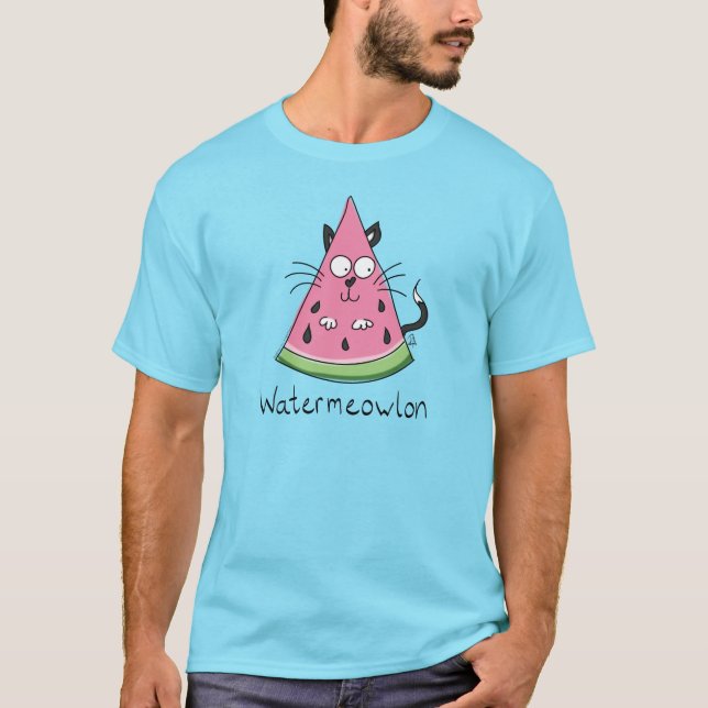 Watermeowlon Watermelon Cat Funny Men's T - Shirt (Vorderseite)