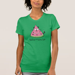 Watermeowlon Watermelon Chat Drôle T-shirt Femme