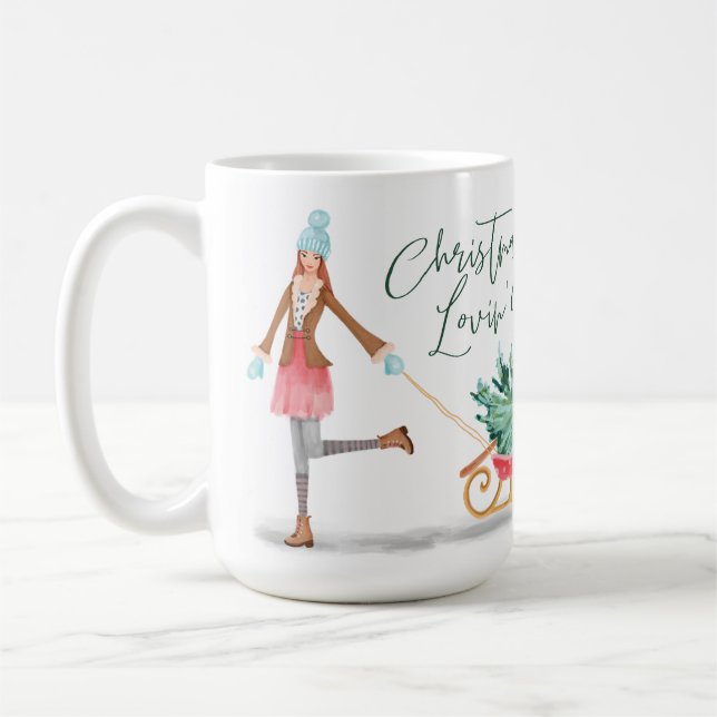 Waterolor Christmas Lovin' Girl del Malcantone Kaffeetasse (Links)