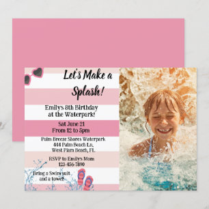 Waterpark Birthday Pool Sommer Giro Birthday Einladung