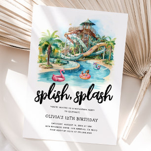 Waterpark Kindergeburtstag Party Einladung