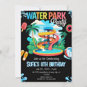 Waterpark Pool Party Geburtstag Einladung