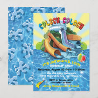 Waterpark Watertoboggan Pool Invitation