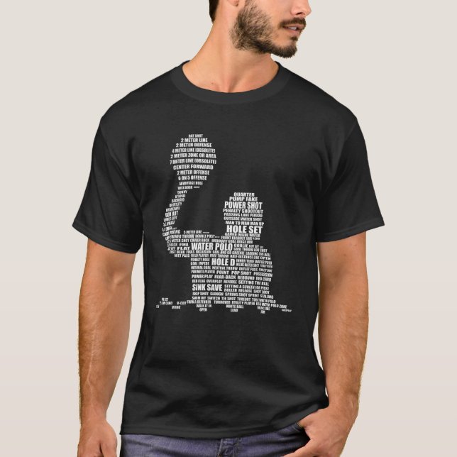 Waterpolo Player Word Cloud Water Polo Spieler Coa (Vorderseite)