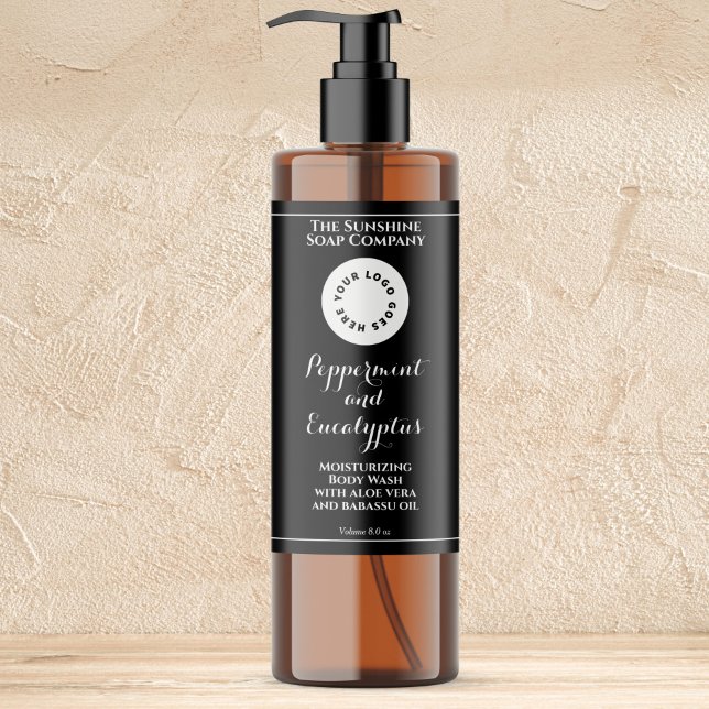 Waterproof black cosmetics bottle label add logo (Von Creator hochgeladen)