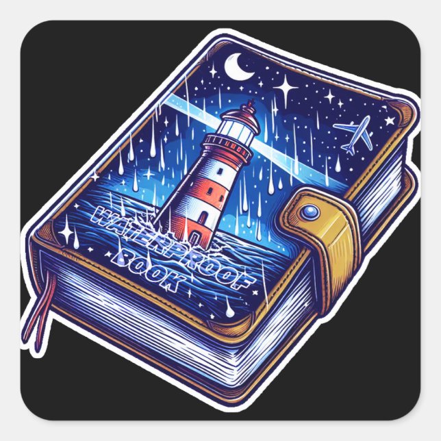 Waterproof Book Quadratischer Aufkleber (Vorderseite)