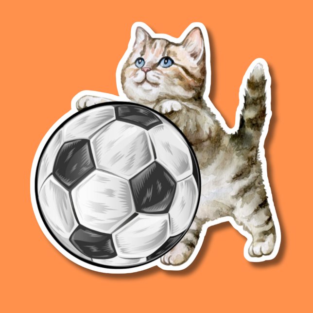 Waterproof der Fußballkatze Aufkleber (Von Creator hochgeladen)