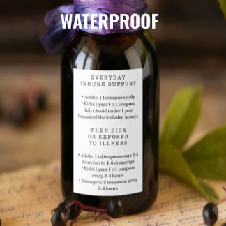 Waterproof Elderberry Syrup Instructions Labels Weinetikett