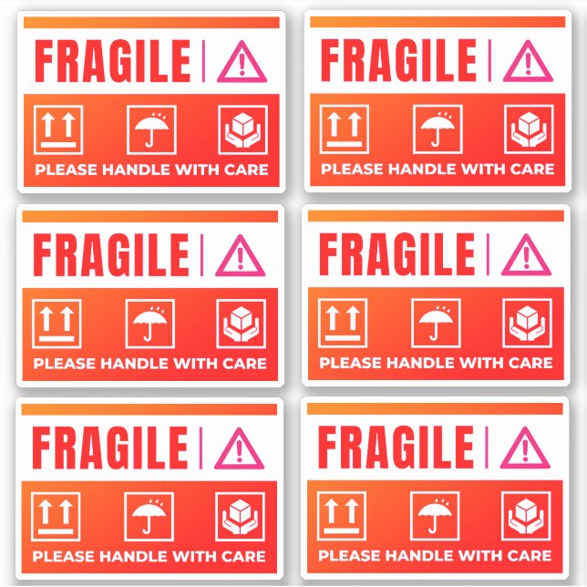 Waterproof Fragile Stickers (Handle with Care) Aufkleber (Vorderseite)