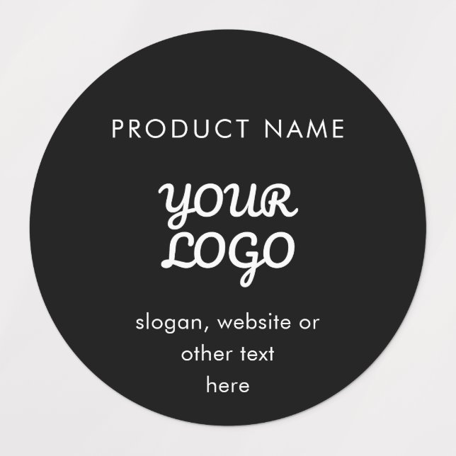Waterproof Modern Logo & Text | Schwarz/Weiß Etiketten (Design 3)