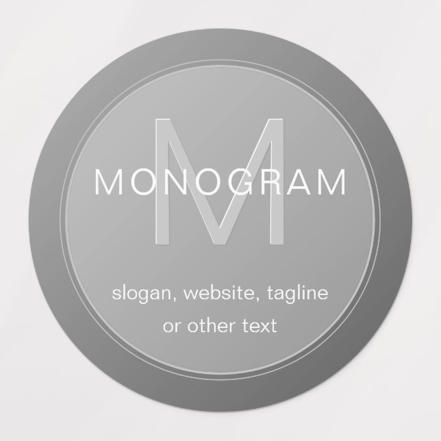 Waterproof Unique Monogram Design & Bearbeitbar Gr Etiketten (Design 1)