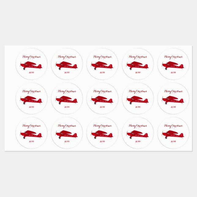 Waterproof Vinyl Product Christmas Airplane Labels Etiketten (Blatt)