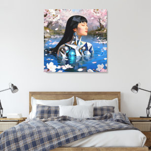 "Water's Digital Dream" - ein digitales Portrait Leinwanddruck