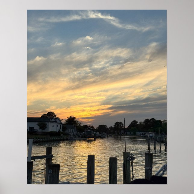 Waterscape Sunset Foto Poster (Vorne)