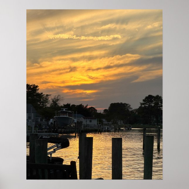 Waterscape Sunset Foto Poster (Vorne)