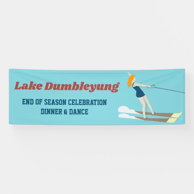 Waterski im Vintagen Stil Banner (Horizontal)