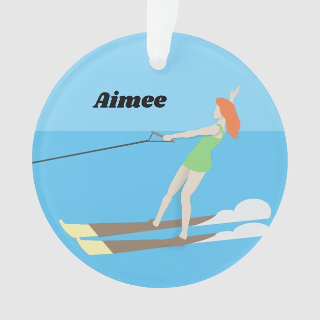 Waterski im Vintagen Stil Ornament (Vorderseite)