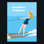 Waterski im Vintagen Stil Poster<br><div class="desc">Vintages Wasserski-Design mit individualisierbarem Text.</div>