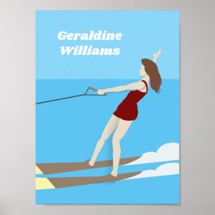 Waterski im Vintagen Stil Poster