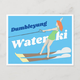 Waterski im Vintagen Stil Postkarte