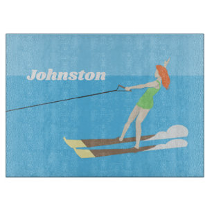 Waterski im Vintagen Stil Schneidebrett