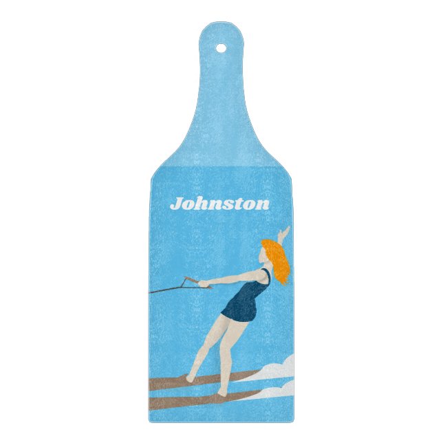 Waterski im Vintagen Stil Schneidebrett (Vorderseite)