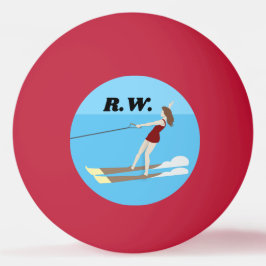 Waterski im Vintagen Stil Tischtennisball