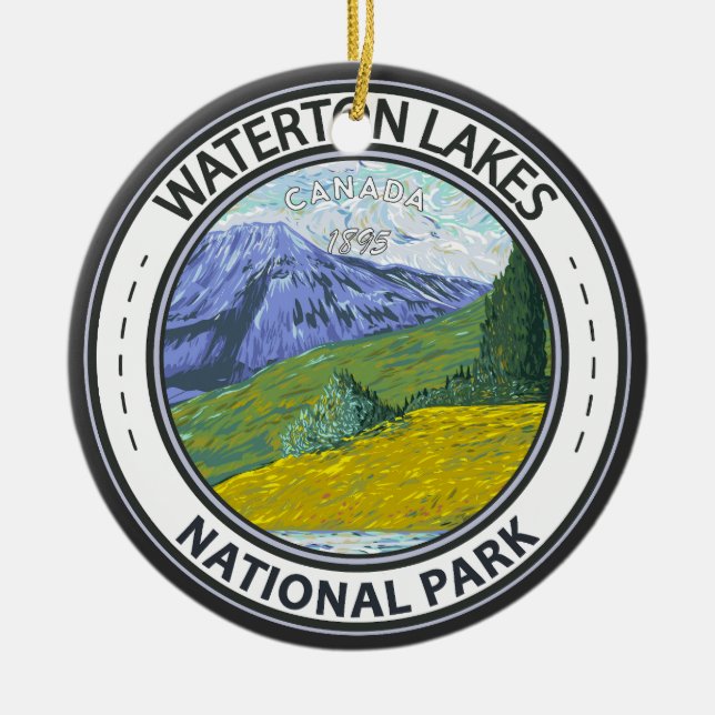 Waterton Lakes National Park Canada Abzeichen Keramik Ornament (Vorne)