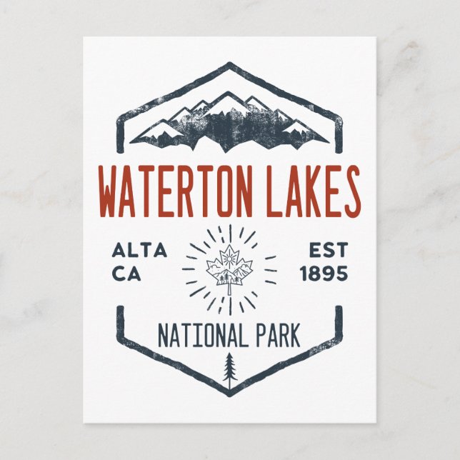 Waterton Lakes Nationalpark Kanada Vintag Postkarte (Vorderseite)