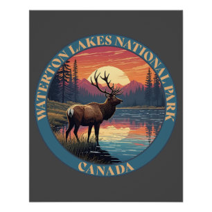 Waterton-Lakes-Nationalpark von Kanada Poster